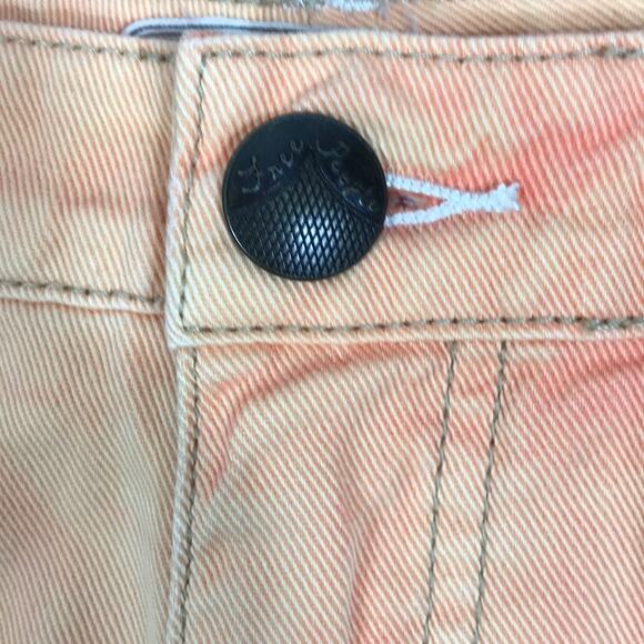 Free People Orange Distressed Shorts with Lace. - Picture 4 of 7
